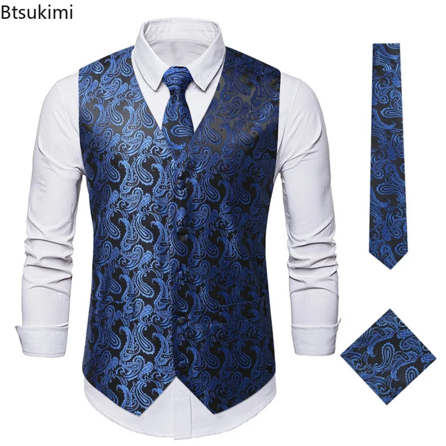 Новая модная мужская однобортная жилетка с v-образным вырезом - Фотография_4