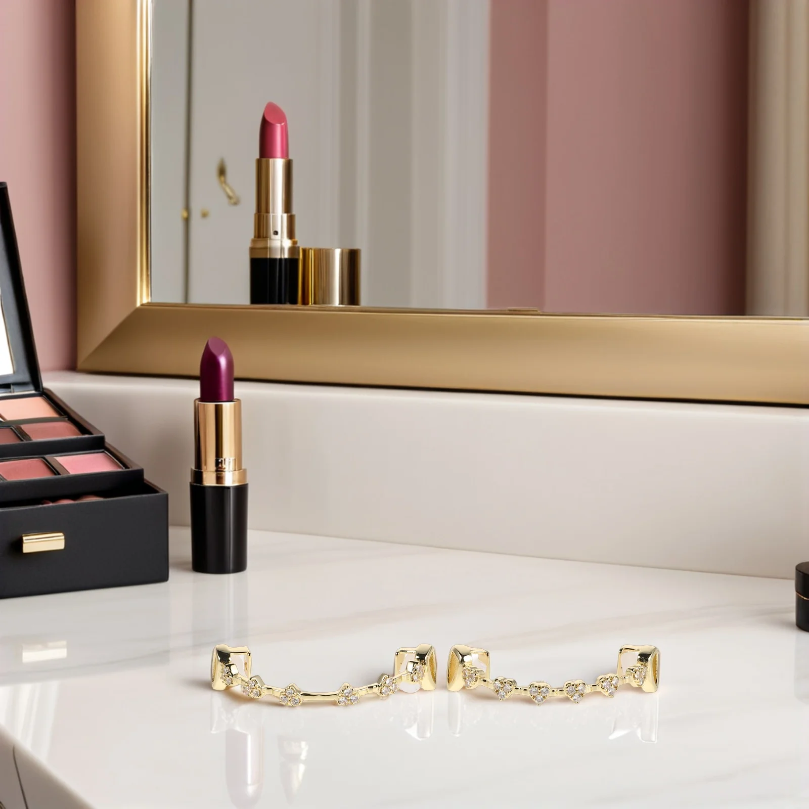 1 комплект, элегантная позолоченная зубная кепка со стразами - Фотография_4