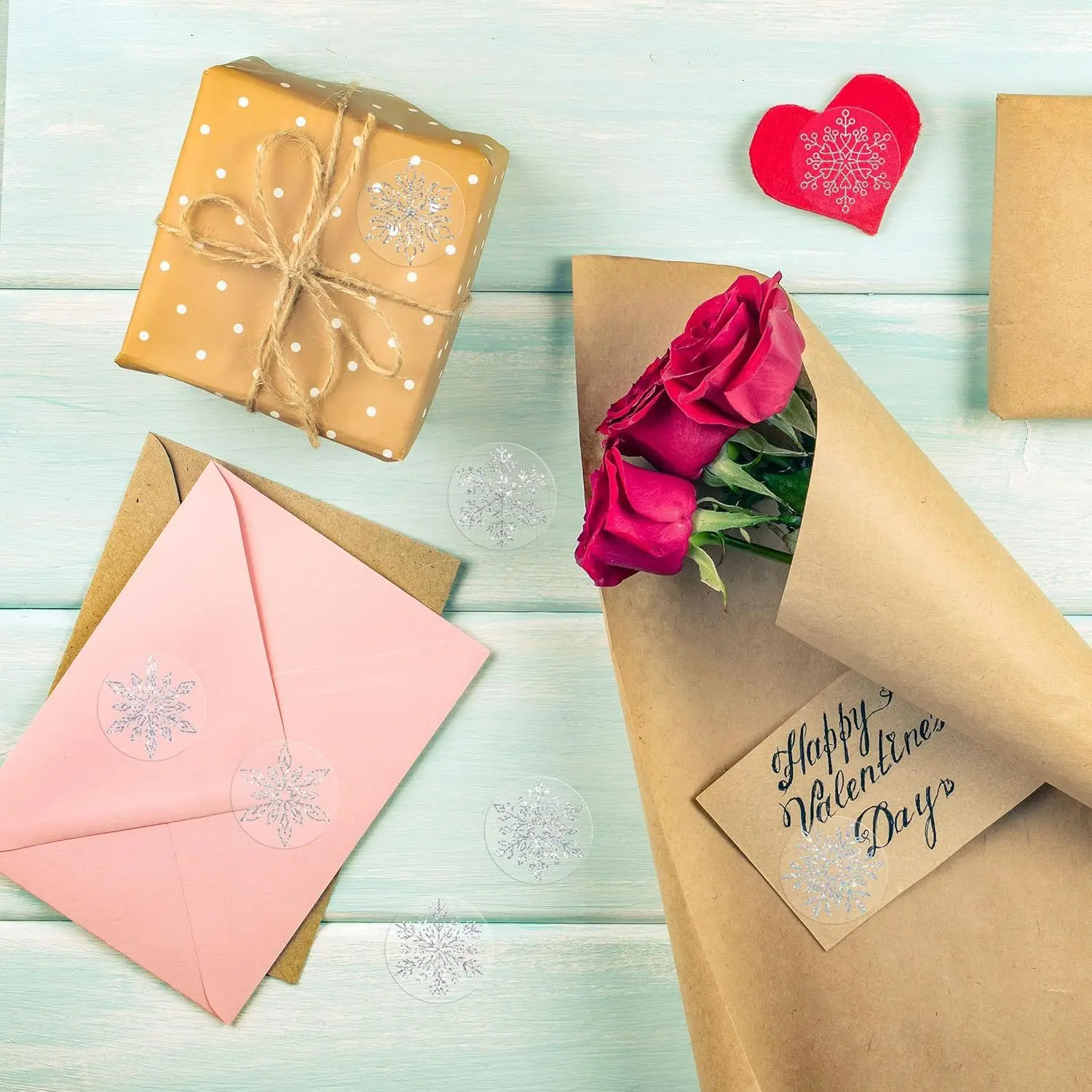 Прозрачные наклейки со снежинками - Фотография_3