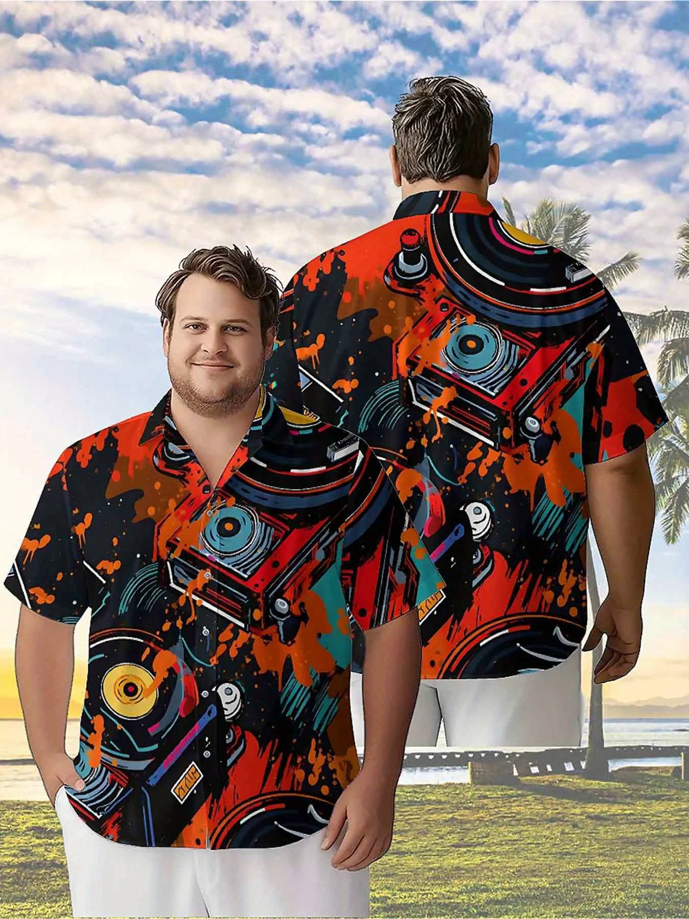 Мужские гавайские рубашки больших размеров