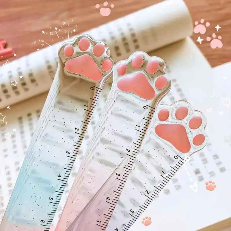 Милые пластиковые прямые линейки в виде кошачьей лапы - Фотография_4