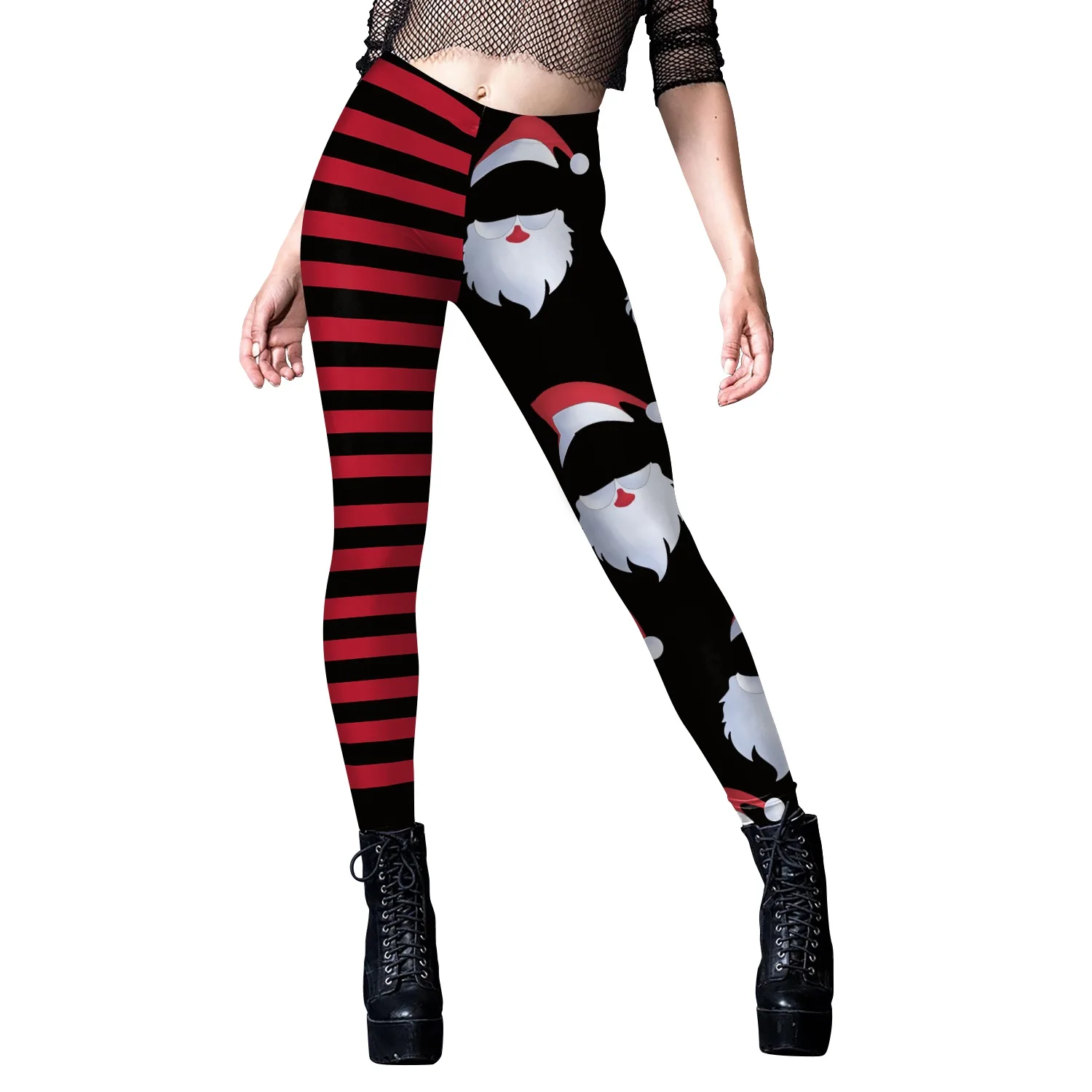 Женские брюки для йоги с рисунком рождественской елки - Фотография_2