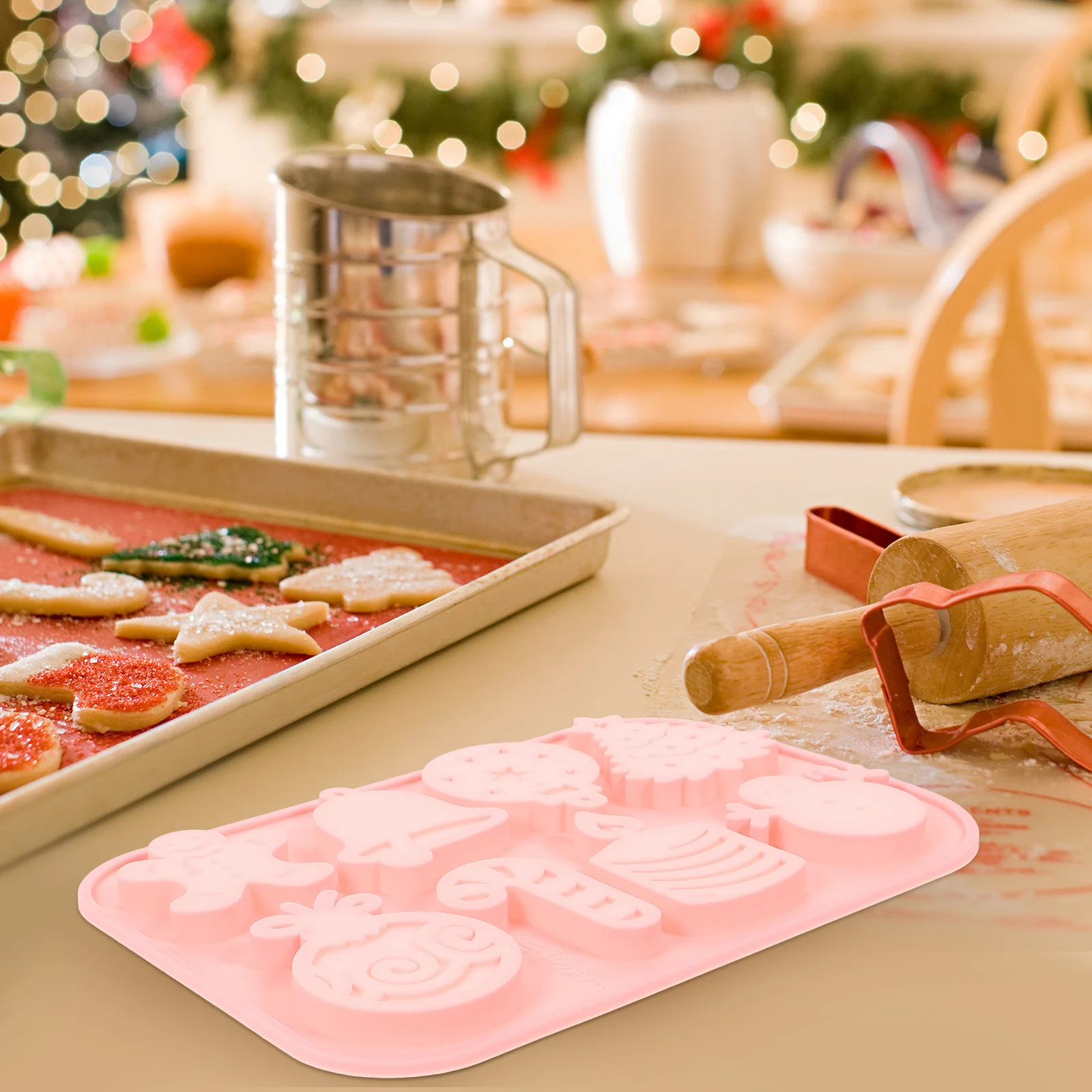 Силиконовая рождественская форма для декора шоколадной выпечки