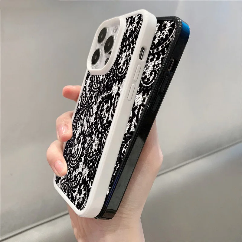 Черный чехол для телефона с кружевным - Фотография_5