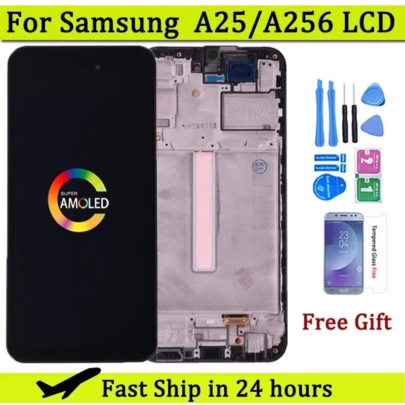Super amoled для samsung a25 a256 жк-дисплей с рамкой