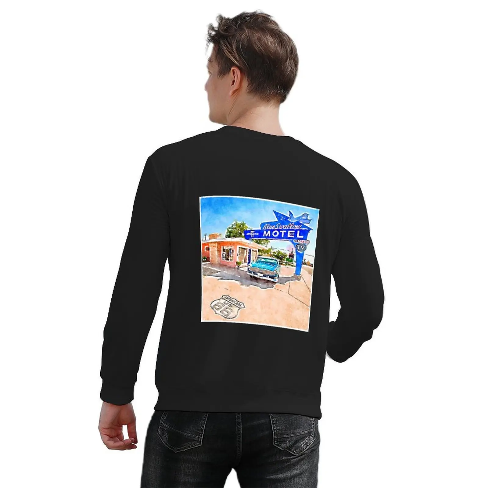 Пуловер watercolor route 66 - Фотография_6