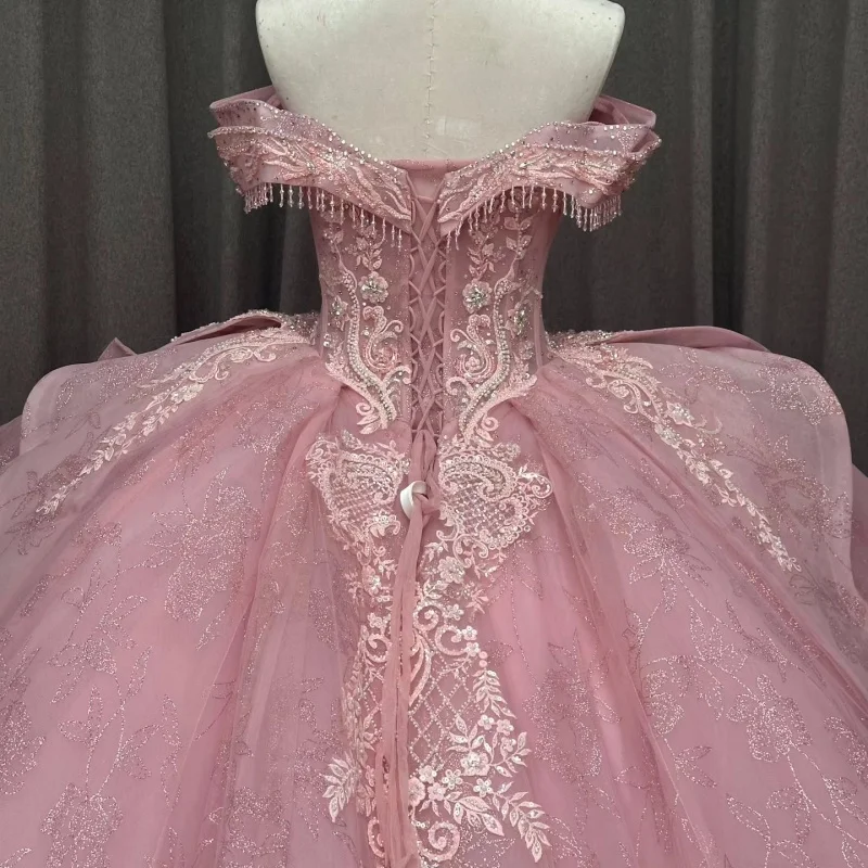 Блестящие розовые платья quinceanera - Фотография_2