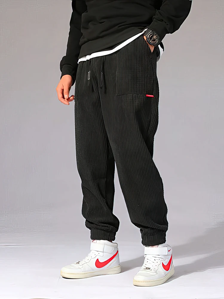 Осень-зима, теплые мотоциклетные вельветовые брюки для бега - Фотография_3