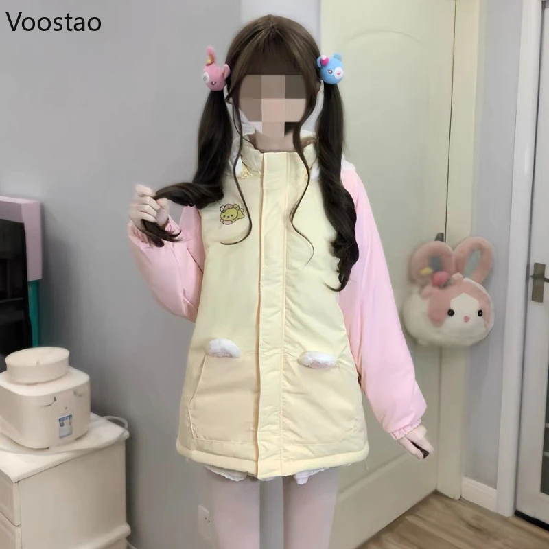 Kawaii зимние парки в стиле лолиты с мультяшной вышивкой - Фотография_4