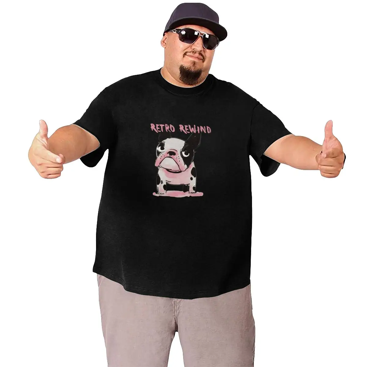 Мужская футболка больших размеров с французским бульдогом - Фотография_3