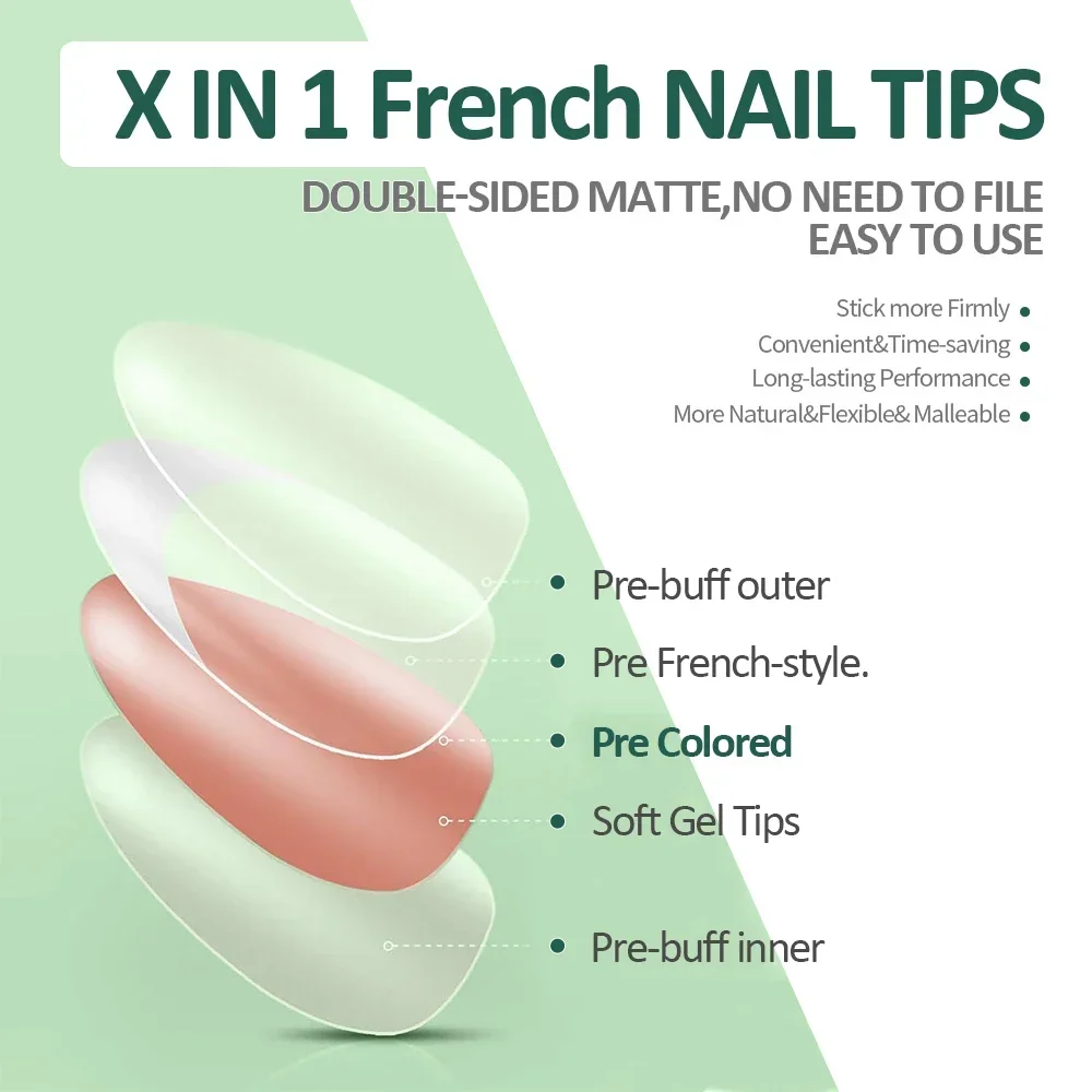 Nailpop 3 в 1 французские гелевые кончики для ногтей 150 шт - Фотография_2