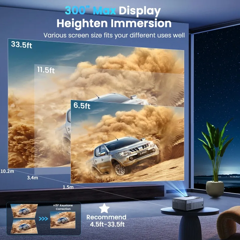 Популярный компактный hd-проектор 1080p с максимальным дисплеем 300 дюймов - Фотография_5