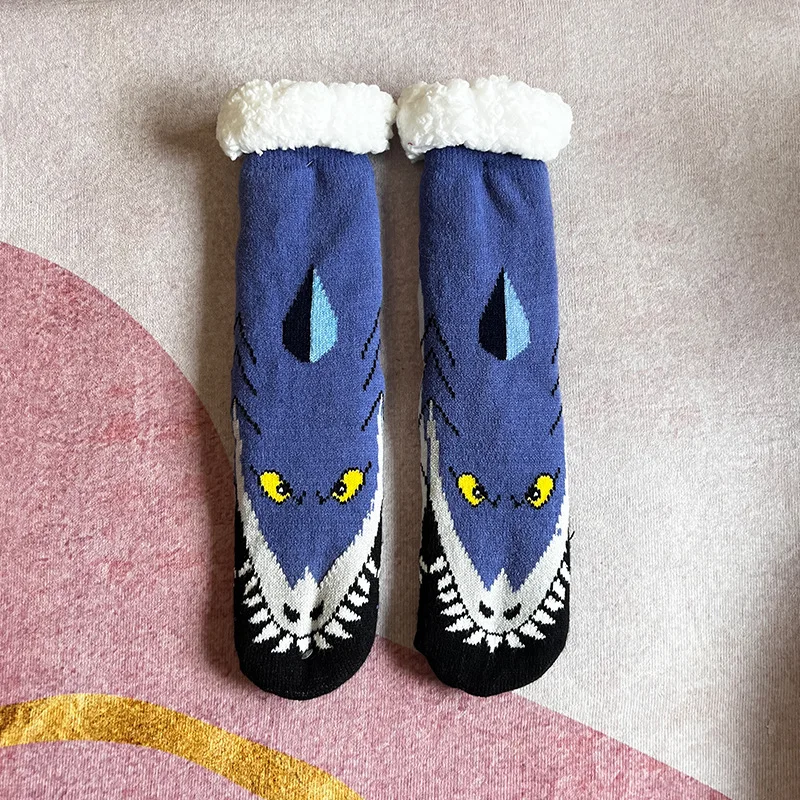Fuzzy short sock women dinosaur - Фотография_3