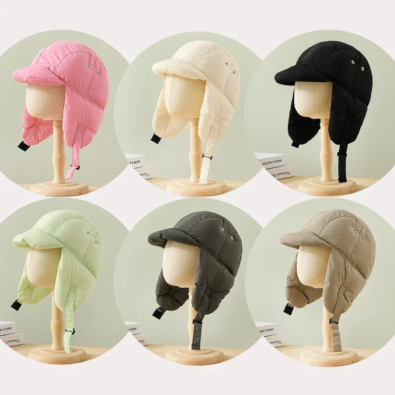 Модные зимние теплые шапки-бомберы - Фотография_2