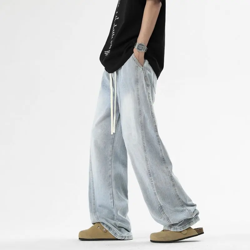 Мужские потертые джинсы большого размера на весну и осень - Фотография_3