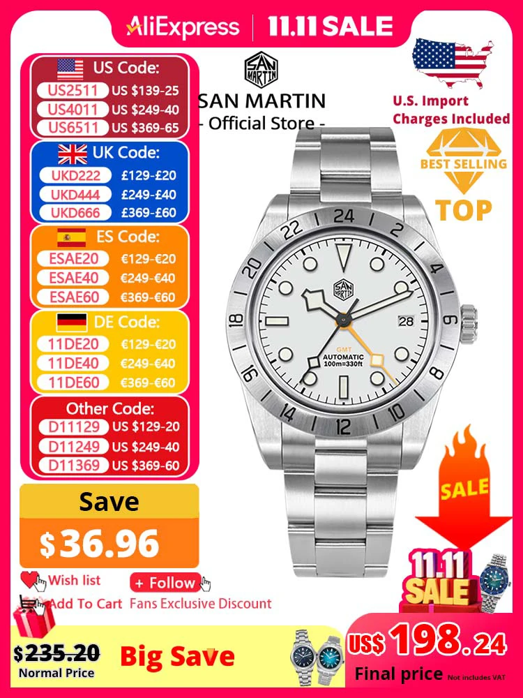 San martin новые 39 мм nh34 bb