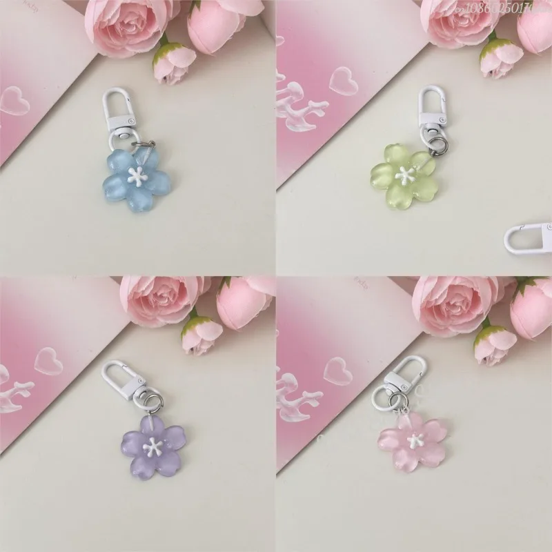 Цветной прозрачный цветок брелок-подвеска - Фотография_6