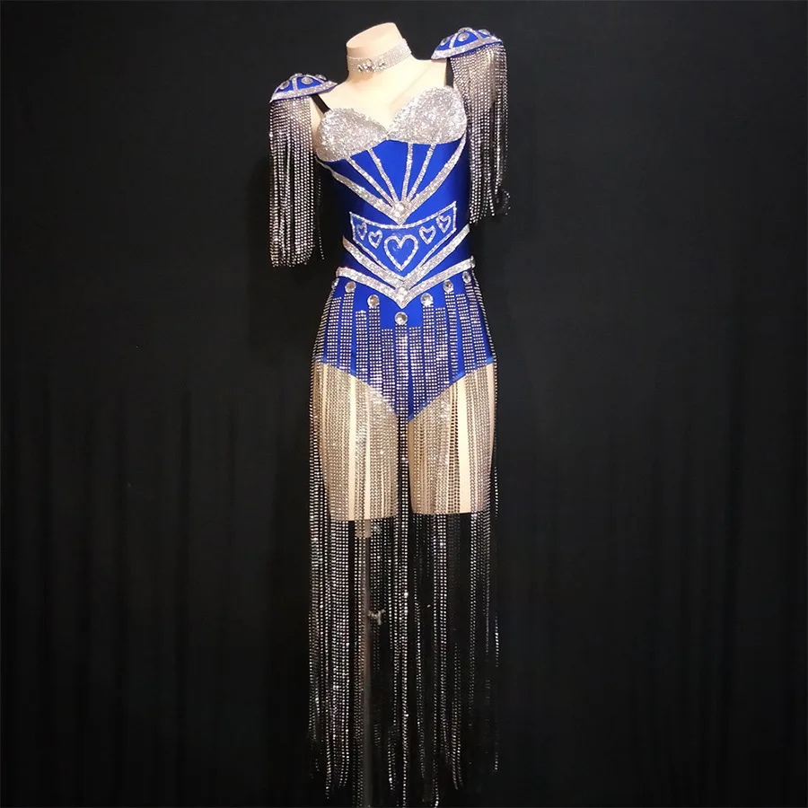 Summer suspender tassel blue white