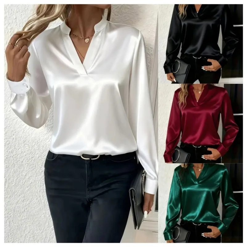 Темпераментная простая женская рубашка для поездок на работу - Фотография_5