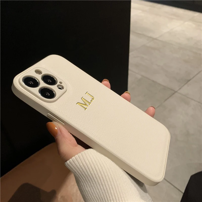 Персонализированный кожаный чехол с именем для iphone 16 - Фотография_3
