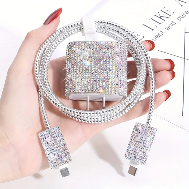 Роскошный чехол для зарядного устройства с бриллиантами для iphone 16