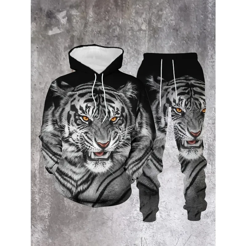Men's casual 3d tiger print