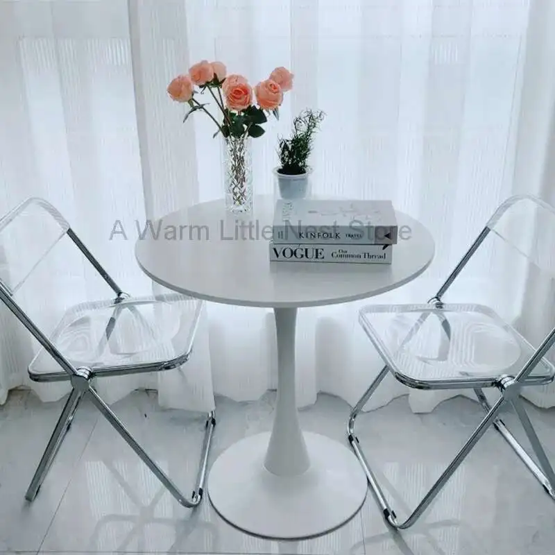 Обеденный круглый журнальный столик для гостиной - Фотография_3