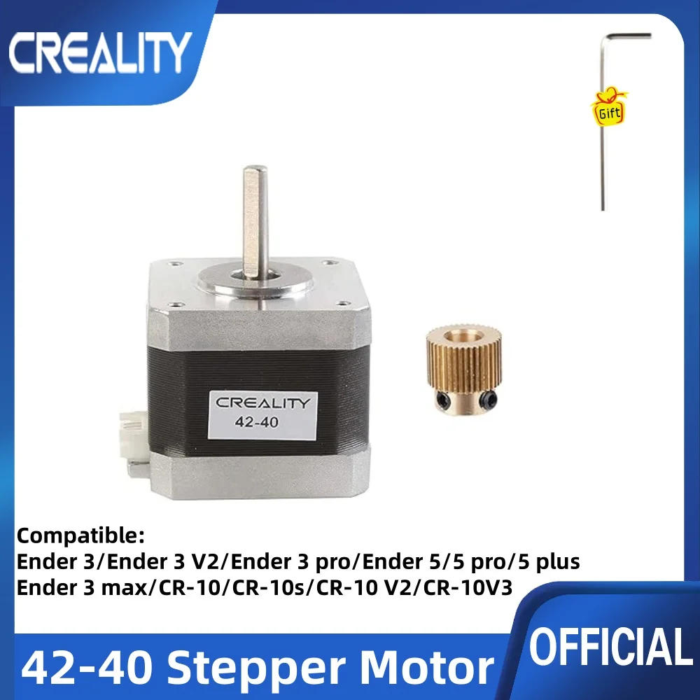Шаговый двигатель creality42-40 с шестерней экструдера