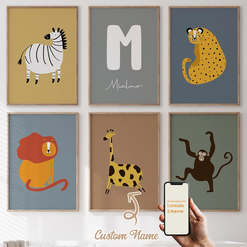 Персонализированное имя с милым мультяшным животным - Фотография_4