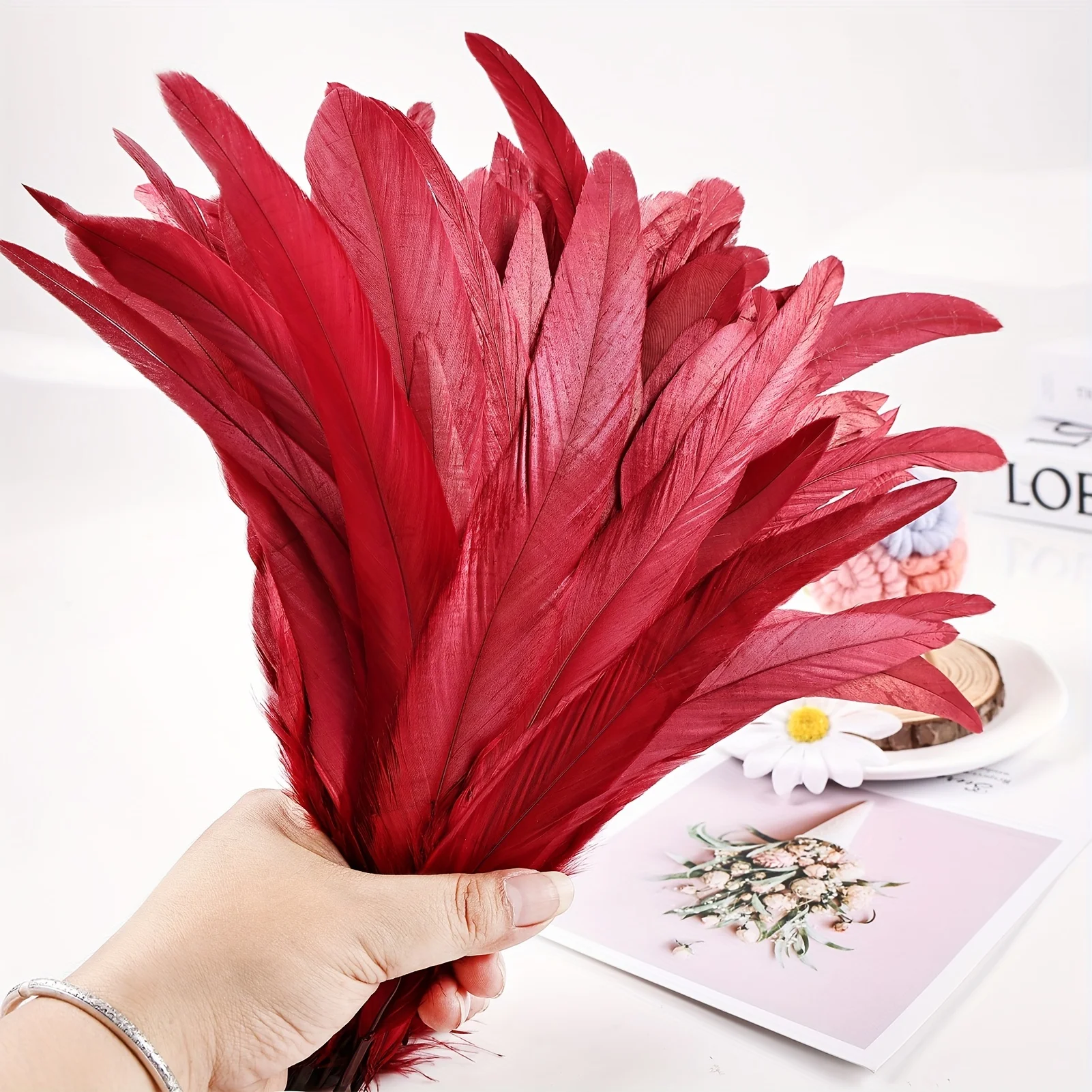 Перья с хвостом петуха для поделок - Фотография_4