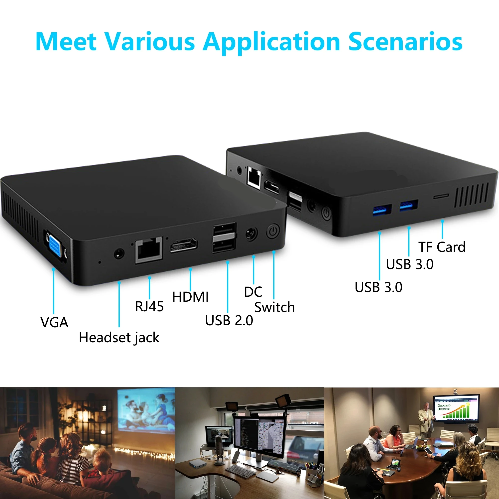 Palm mini pc intel j3710 cpu 8g ram 128g rom vga usb3 - Фотография_5