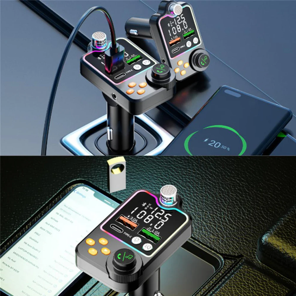 Автомобильный fm-передатчик bluetooth 5 - Фотография_3