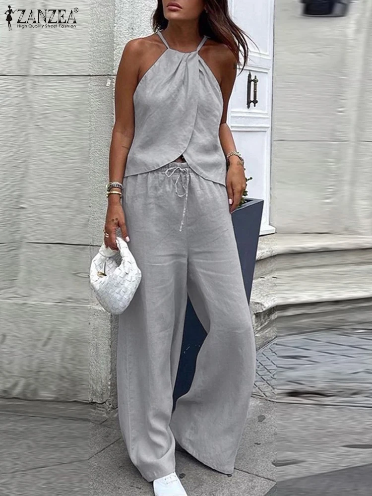 Zanzea женские летние комплекты брюк 2025 из 2 предметов
