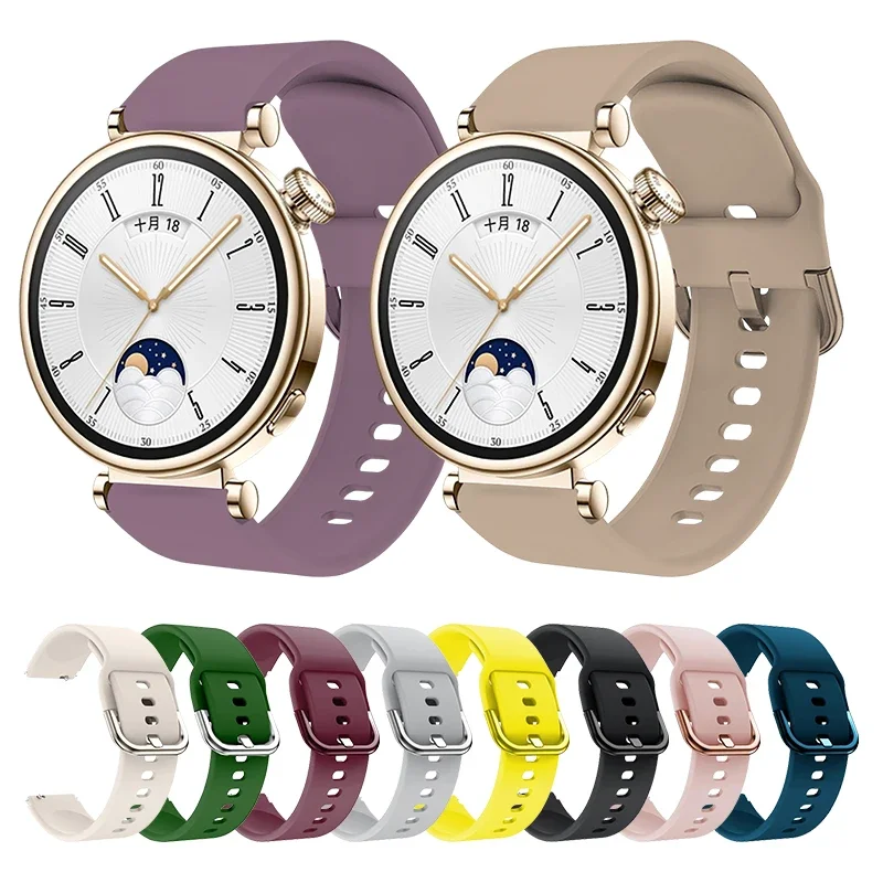 Силиконовый ремешок 18 мм с цветной пряжкой для huawei watch gt4 41 мм