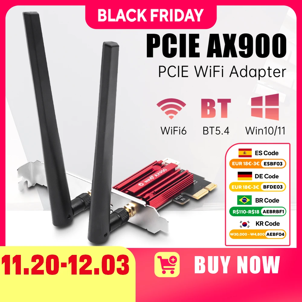 Wifi 6 ax900 pcie wi-fi адаптер bt5