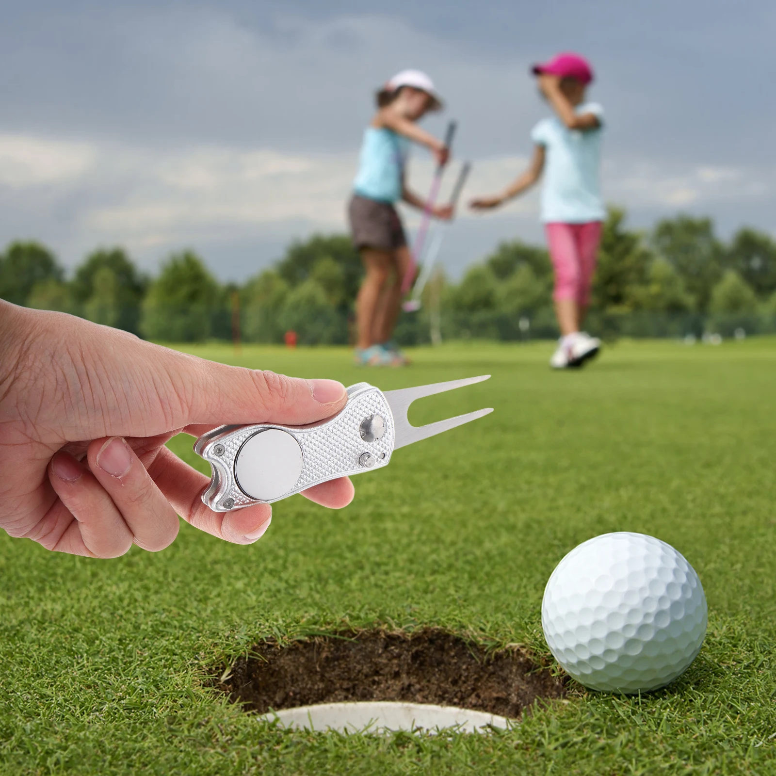 Компактный складной инструмент для гольфа divot - Фотография_3