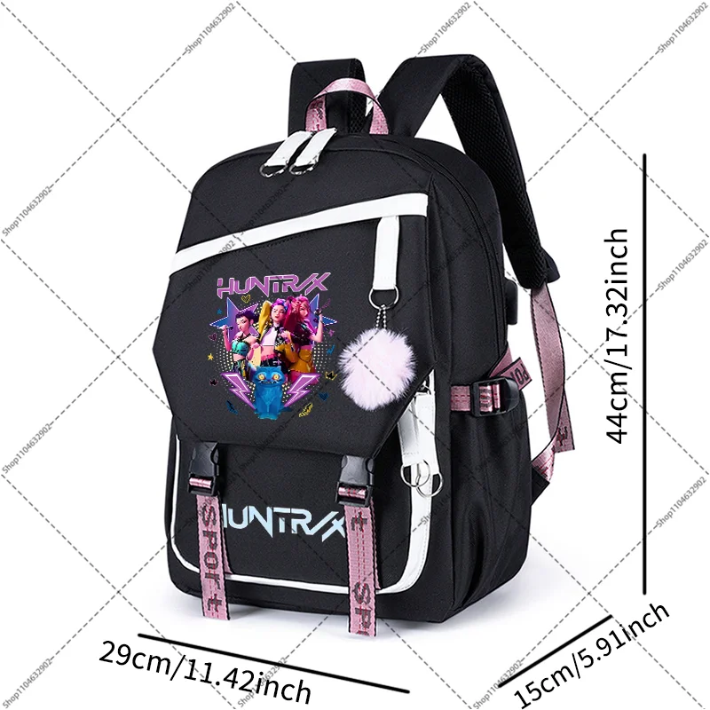 Kpop demon hunters школьный рюкзак с зарядкой через usb - Фотография_5