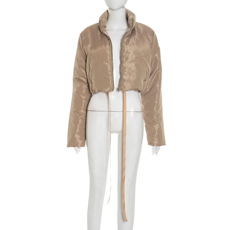 Зимняя укороченная куртка с хлопковой подкладкой - Фотография_6