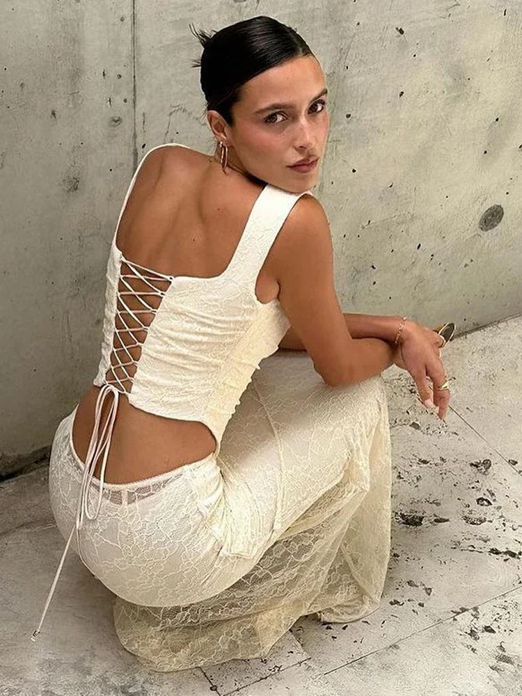 Женский кружевной бандажный комплект из 2 предметов - Фотография_5