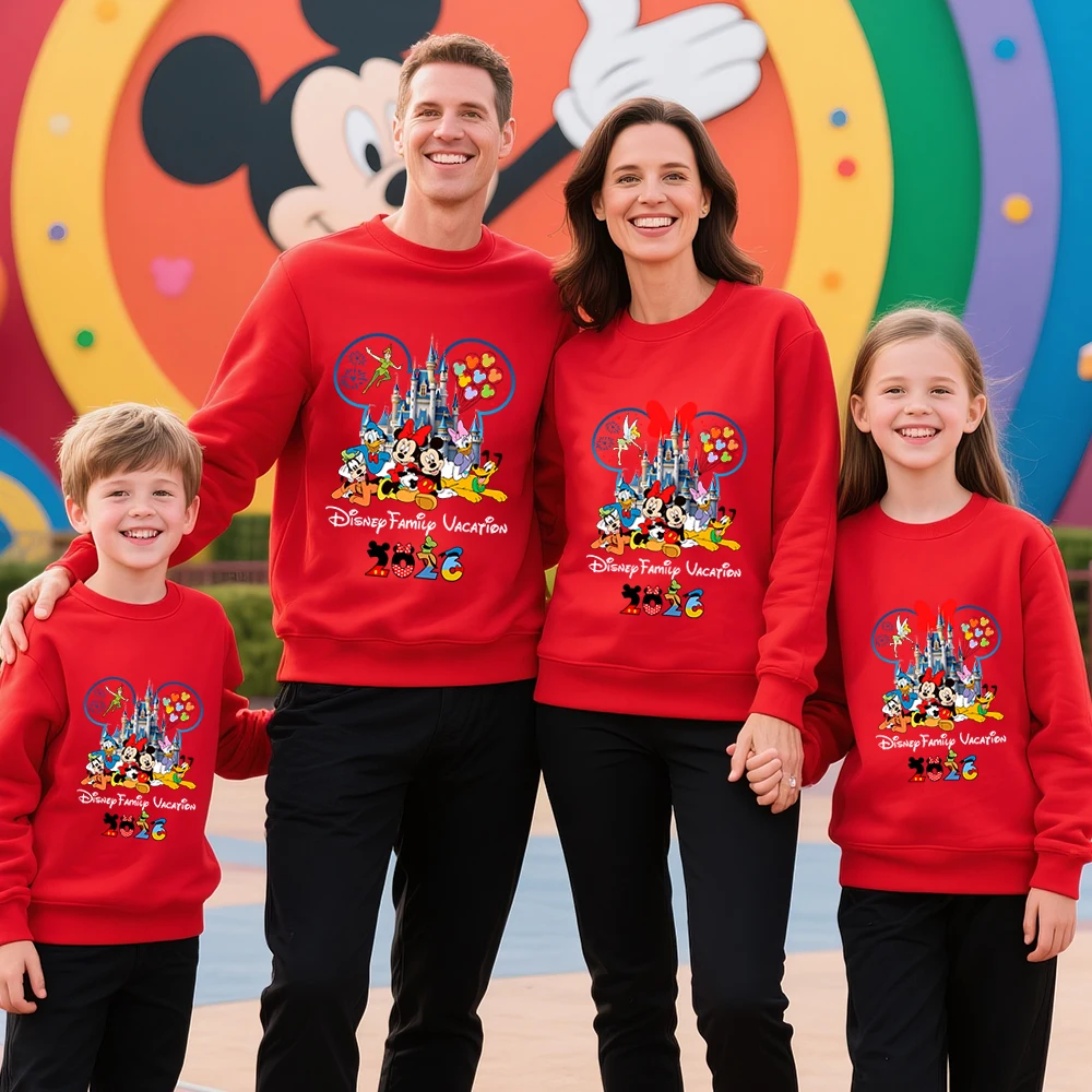Хлопковая толстовка с принтом disney family trip 2026 - Фотография_3
