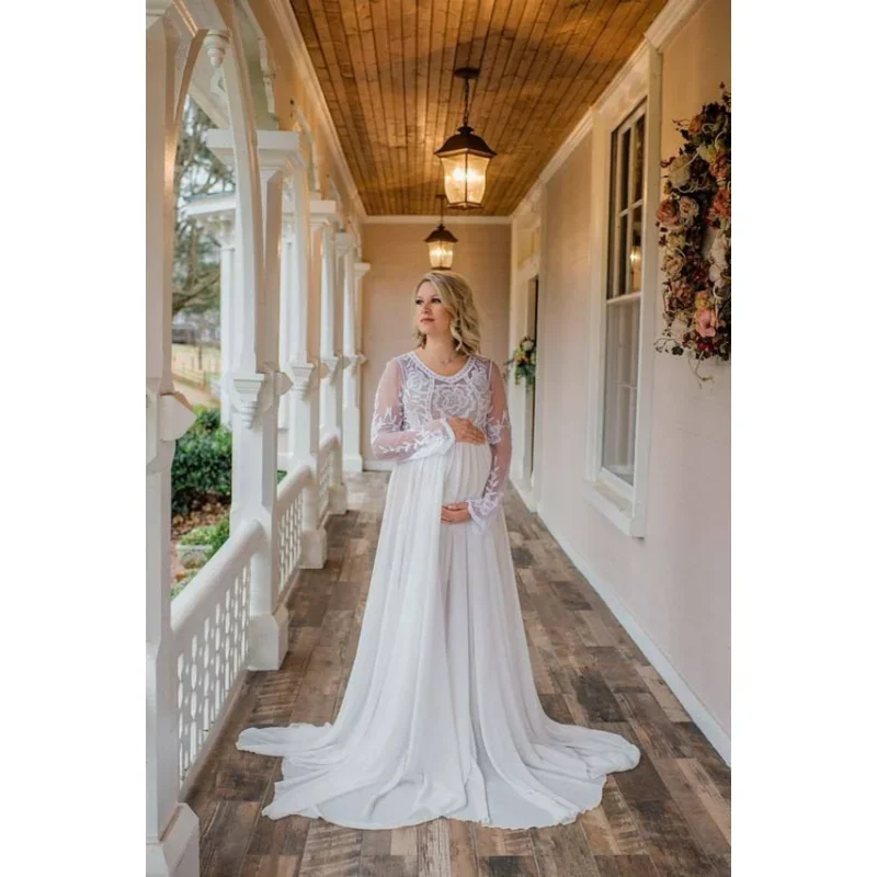 Женское кружевное платье с длинным - Фотография_3