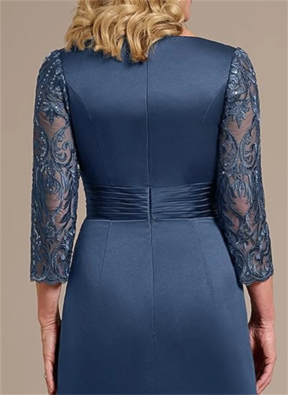 Женское королевское синее трапециевидное - Фотография_3