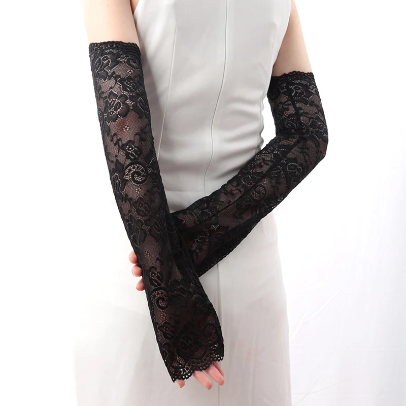 Перчатки женские длинные кружевные - Фотография_6