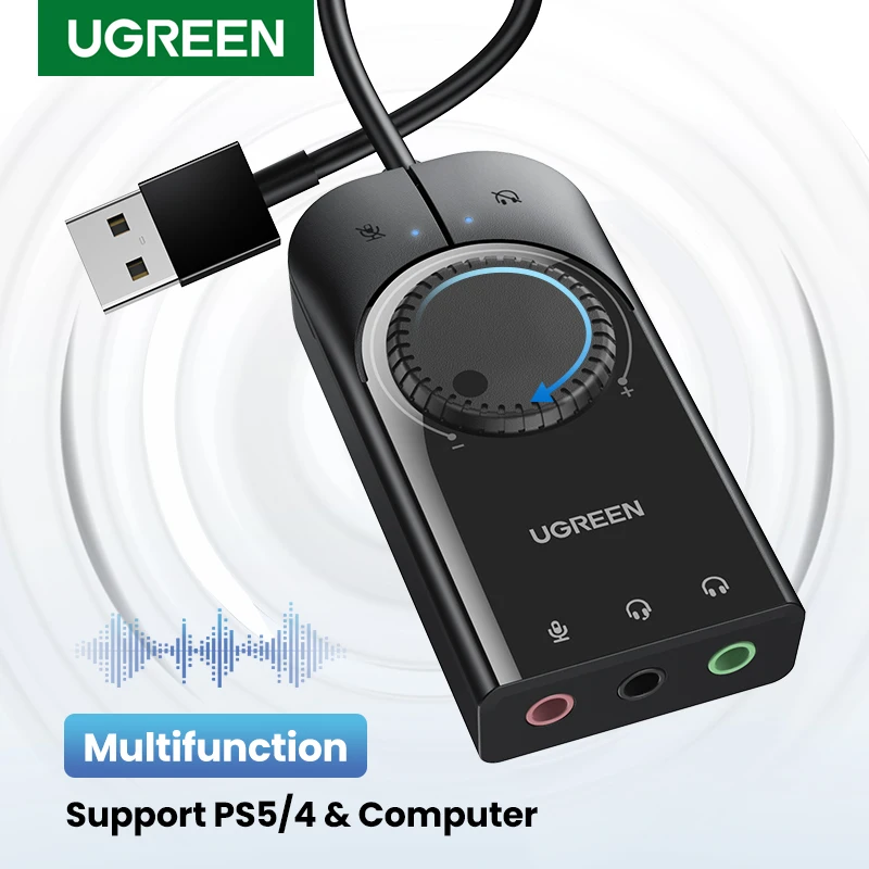 Звуковая карта ugreen usb-аудиоинтерфейс внешний микрофон 3