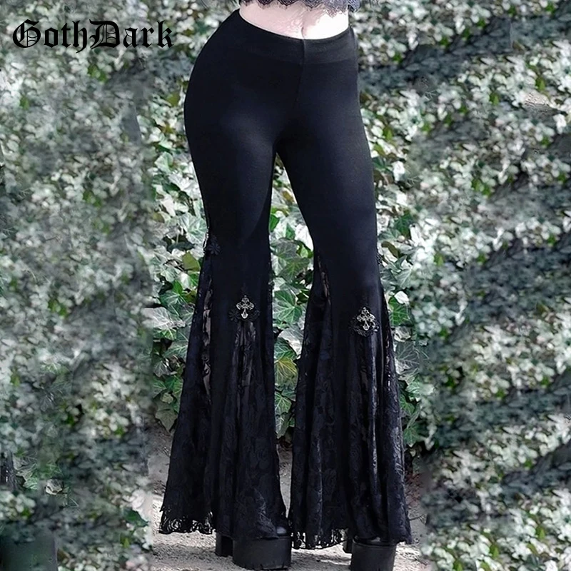 Женские брюки с завышенной талией goth dark
