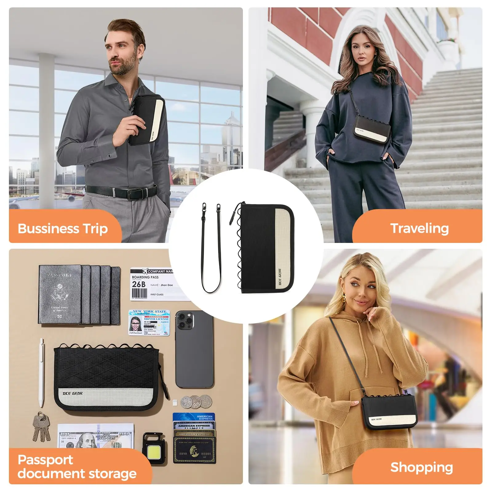 Ocegear дорожный кошелек для паспорта со слотом airtag - Фотография_6
