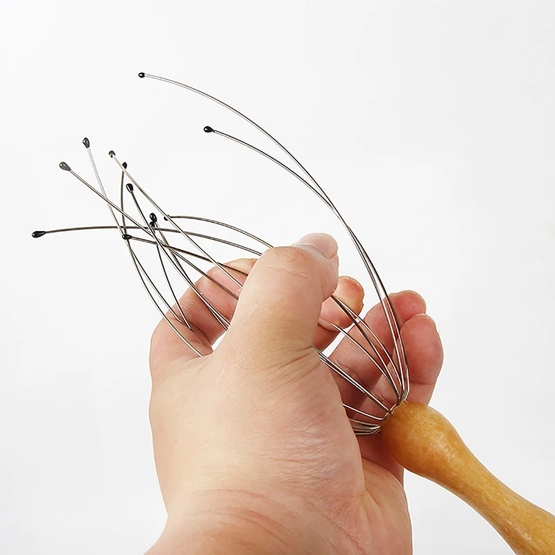 Массажер для головы осьминог с деревянной ручкой - Фотография_5