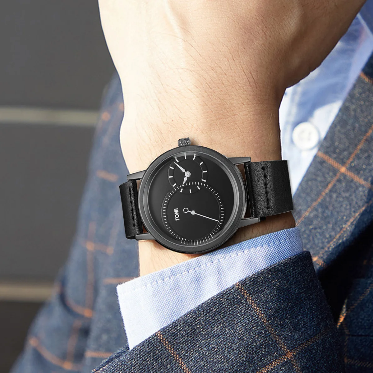 Часы наручные мужские кварцевые в простом стиле - Фотография_4