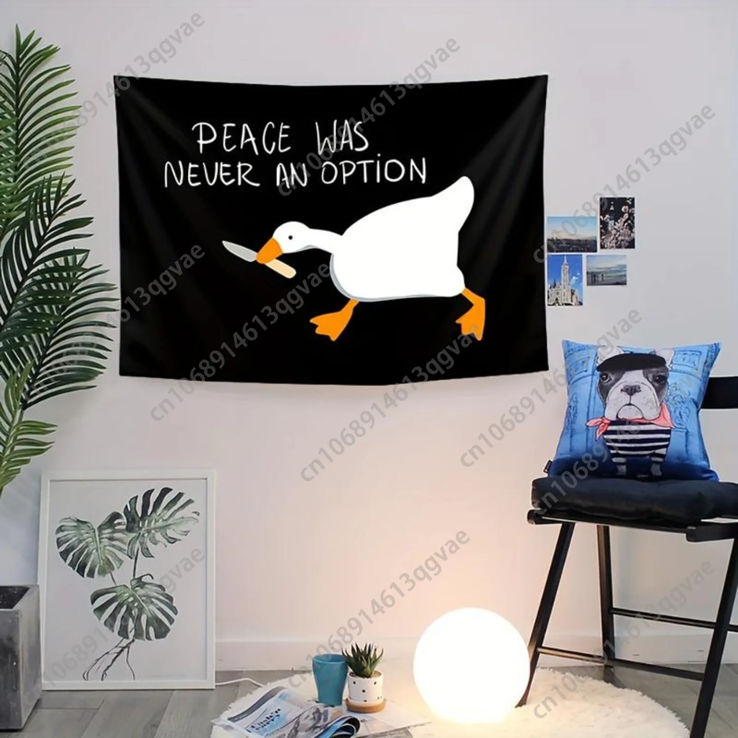 «мир никогда не был вариантом» гобелен с изображением гуся - Фотография_4