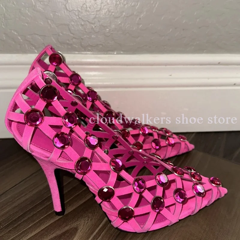 Новые дышащие сандалии с полыми кристаллами и драгоценными камнями - Фотография_2